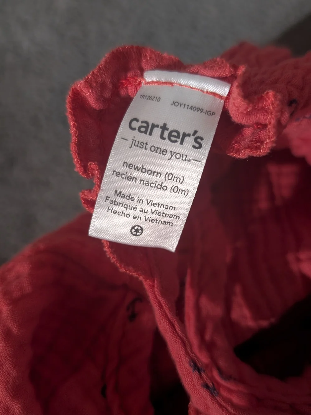 Carter's Bright Red Cotton Dress with Matching Bloomers